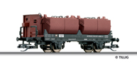 [Nákladní vozy] → [Speciální] → [2-osé na přepravu vápna] → 14724: červenohnědý s černým rámem a brzdařskou budkou „Bayrische Stickstoffwerke A.G.“