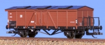 [Nákladní vozy] → [Speciální] → [2-osé s víkovou střechou] → 61630: nákladní vůz červenohnědý s černou víkovou střechou a brzdařskou plošinou