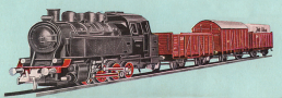 [Soupravy] → [S lokomotivou] → 159/3: set parn lokomotivy BR 81 a t nkladnch voz