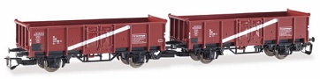 [Soupravy] → [Nákladní] → 500312: set dvou červenohnědých nákladních vozů Es s pruhem