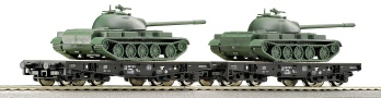 [Soupravy] → [Nákladní] → 37585: set dvou plošinových vozů s nákladem tanků T55