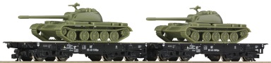 [Soupravy] → [Nákladní] → 37586: set dvou plošinových nákladních vozů ložených tanky T55