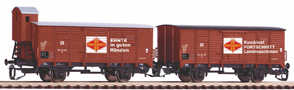 [Soupravy] → [Nákladní] → 47033: set dvou krytých nákladních vozů „Fortschritt“