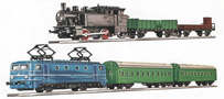 [Program ″Start″] → [Soupravy] → 1991: dvojitý set elektrické lokomotivy s rychlíkem a parní lokomotivy s nák