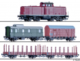 [Program ″Start″] → [Soupravy] → 01213: set dieselové lokomotivy V100.10, zavazadlového vozu a tří nákladních vozů