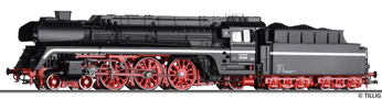 [Lokomotivy] → [Parní] → [BR 01] → 502166: parní lokomotiva černá s červeným pojezdem a kouřovými plechy