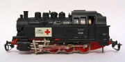 [Lokomotivy] → [Parní] → [BR 81] → TL-1006: černá s červeným pojezdem „DRK Hilfszug 177/50”