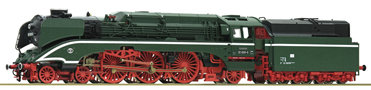 [Lokomotivy] → [Parní] → [BR 18] → 36036: parní lokomotiva zelená s červeným pojezdem a kouřovými plechy