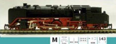 [Lokomotivy] → [Parní] → [BR 62] → 111621: parní lokomotiva černá s červeným pojezdem a kouřovými plechy