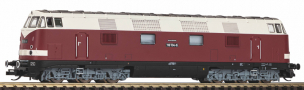 [Lokomotivy] → [Motorové] → [V 180 (BR 118)] → 47296: dieselová lokomotiva v úsporném laku červená-slonová kost s černým rámem, šedé podvozky