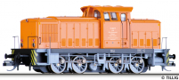 [Lokomotivy] → [Motorové] → [V 60] → 502603: dieselová vlečková lokomotiva oranžová „VEB Teerverarbeitungswerk Rositz“