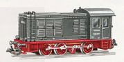 [Lokomotivy] → [Motorov] → [V 36] → 2631: dieselov lokomotiva ed s ervenm rmem a pojezdem