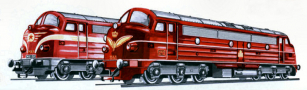 [Lokomotivy] → [Motorové] → [NoHAB] → 545/8: dieselová lokomotiva vínově červená-šedá s černým pojezdem