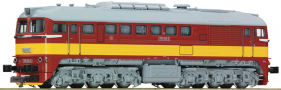 [Lokomotivy] → [Motorové] → [BR 120] → 36274: červená se žlutým výstražným pruhem, šedá střecha a pojezd