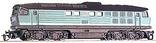[Lokomotivy] → [Motorové] → [BR 132] → 02643: dieselová lokomotiva zelená s černou střechou a pojezdem