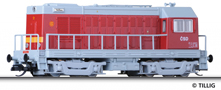 [Lokomotivy] → [Motorové] → [BR 107] → 04624: dieselová lokomotiva červená s šedou střechou, rámem a pojezdem