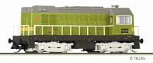 [Lokomotivy] → [Motorové] → [BR 107] → 04626 E: dieselová lokomotiva zelená s šedou střechou, černý rám a šedé podvozky „VEB Zementwerk Karsdorf“
