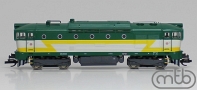 [Lokomotivy] → [Motorové] → [T478.3 „Brejlovec”] → TT753-314: dieselová lokomotiva zelená-bílá se žlutými blesky