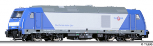 [Lokomotivy] → [Motorové] → [BR 246] → 501198: dieselová lokomotiva modrá-stříbrná s černým pojezdem „Tillig-TT-Club“