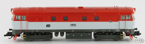 [Lokomotivy] → [Motorové] → [T478.1 „Bardotka”] → CD-749-006: dieselová lokomotiva červená-bílá s šedým pojezdem