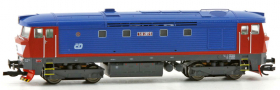 [Lokomotivy] → [Motorové] → [T478.1 „Bardotka”] → CD-749-265: dieselová lokomotiva červená-modrá, tmavě šedý rám a pojezd