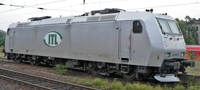 [Lokomotivy] → [Elektrické] → [BR 185] → 32205: elektrická lokomotiva stříbrná s logem „ITL“