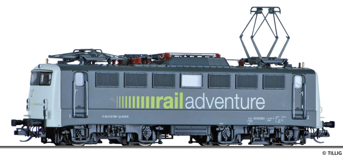 [Lokomotivy] → [Elektrické] → [BR 140] → 04392: elektrická lokomotiva v barevném schematu „RailAdventure GmbH“