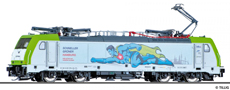 [Lokomotivy] → [Elektrické] → [BR 186] → 04920 E: elektrická lokomotiva stříbrná s reklamním potiskem „SCHNELLER GRÜNER HAMBURG“