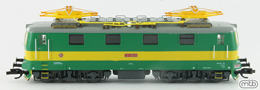 [Lokomotivy] → [Elektrické] → [E499.1/E469.1] → CD 121-002 : elektrická lokomotiva zelená s šedou střechou a žlutým výstražným pruhem