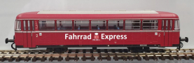 [Lokomotivy] → [Motorové vozy a jednotky] → [VT 98 (BR 798)] → 52023301: přívěsný vůz červený s nápisem „Fahrrad Express“