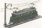 [Lokomotivy] → [Ostatn] → B 1021: elektrick lokomotiva zelen s ernm rmem, svtle ed stecha