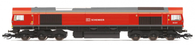 [Lokomotivy] → [Ostatní] → [Ostrovní] → TT3017M: dieselová lokomotiva červená, šedá střecha, černý rám a pojezd