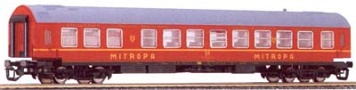 [Osobní vozy] → [Rychlíkové] → [typ Y] → 13714: červený s šedou střechou jídelní Wrg ″MITROPA″