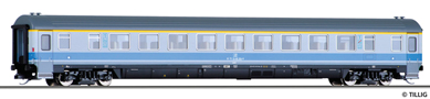 [Osobní vozy] → [Rychlíkové] → [typ Eurofima] → 16510: šedý s modrým pruhem a tmavěšedou střechou 1. tř.