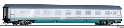 [Osobní vozy] → [Rychlíkové] → [typ Eurofima] → 16283: rychlíkový vůz bílý-zelený s šedou střechou 1.tř.