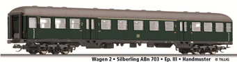 [Osobní vozy] → [Rychlíkové] → [typ Silberling] → 501436: zelený s šedou střechou 1./2. tř.