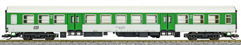 [Osobní vozy] → [Rychlíkové] → [typ Halberstadt] → 500536: rychlíkový vůz zelený-bílý se světlešedou střechou 2. tř.