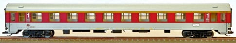 [Osobní vozy] → [Rychlíkové] → [typ Halberstadt] → 210125: rychlíkový vůz červený-bílý „InterEx“ 1. tř.