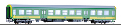 [Osobní vozy] → [Rychlíkové] → [typ Halberstadt] → 01688: zelený se žlutým pruhem, šedá střecha 2. tř.