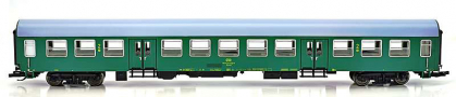 [Osobní vozy] → [Rychlíkové] → [typ Halberstadt] → 502228: osobní vůz zelený s šedou střechou 2. tř.
