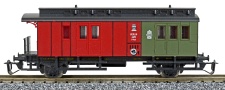 [Osobní vozy] → [Spěšné a osobní] → [2-osé pruské] → 01150: červený-zelený s černou střechou zavazadlový-poštovní