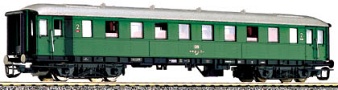 [Osobní vozy] → [Spěšné a osobní] → [4-osé spěšné] → 13342: zelený se stříbrnou střechou 2. tř. Bye 655