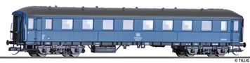 [Osobní vozy] → [Spěšné a osobní] → [4-osé spěšné] → 502105: osobní vůz modrý s šedou střechou do pracovního vlaku