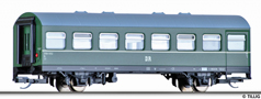 [Osobní vozy] → [Spěšné a osobní] → [2-osé a 3-osé rekonstruované] → 13221: osobní vůz zelený s šedou střechou 2. tř.