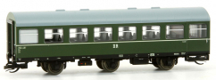 [Osobní vozy] → [Spěšné a osobní] → [2-osé a 3-osé rekonstruované] → HN9509: osobní vůz zelený s šedou střechou 2. tř.