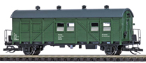 [Osobní vozy] → [Spěšné a osobní] → [2-osé pomocné MCi] → 34005: sanitární vůz do pracovního vlaku zelený s šedou střechou