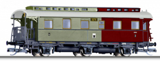 [Osobní vozy] → [Spěšné a osobní] → [3-osé pruské] → 01726: osobní vůz červený-šedý se světle šedou střechou 3./4. tř.