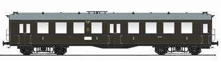 [Osobní vozy] → [Spěšné a osobní] → [4-osé „Altenberg“] → 120003: osobní vůz tmavě zelený s černou střechou 3. tř.