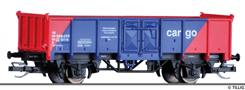 [Nákladní vozy] → [Otevřené] → [2-osé Es] → 501874: otevřený nákladní vůz modrý-červený „cargo“