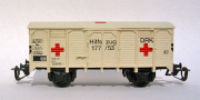 [Nákladní vozy] → [Kryté] → [2-osé s nízkou střechou] → TG-1009: krytý nákladní vůz v barvě slonové kosti transportní vůz „DRK Hilfszug 177/53”